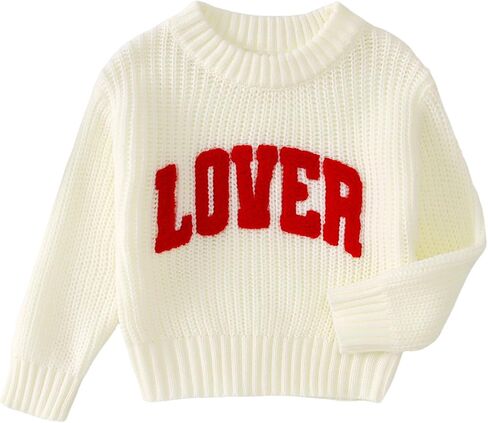 CM C & M Wodro Toddler Valentines Day Outfit Boy Girl Loving Progroeded Sweater Sweater Kid Warm Crewneck Top Pullover Sweatshirt in Kuwait
