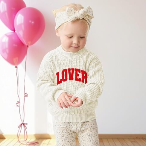 CM C & M Wodro Toddler Valentines Day Outfit Boy Girl Loving Progroeded Sweater Sweater Kid Warm Crewneck Top Pullover Sweatshirt in Kuwait
