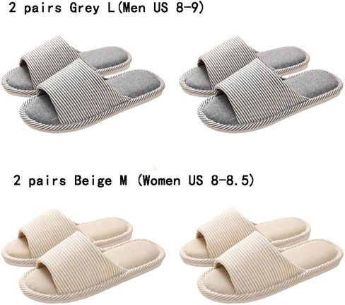 4 Pairs Spa Slippers Hotel Slippers, Non Slip Disposable Slippers for Guests Men House Slippers Washable Guest Slippers Travel Slippers Slippers for Women Indoor in Kuwait