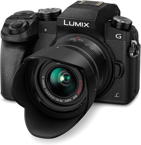 Panasonic Lumix G7 Mirrorless Camera with Panasonic Lumix G Vario 14-42mm Lens | 16MP | U Grip, Software, Filters, 128GB Memory, Tripod Bundle & More, compact, Black in Saudi Arabia