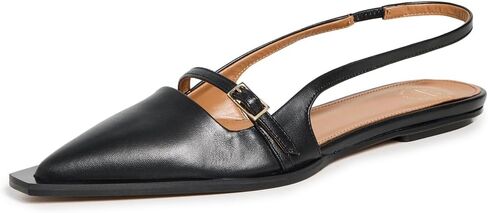 Women's Cortina Black Nappa Flats in Saudi Arabia