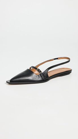 Women's Cortina Black Nappa Flats in Saudi Arabia