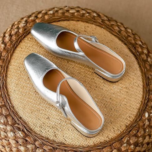 Dear Time Women's Closed Toe Mary Jane Backless Flats Slip-on Mules Casual Comfortable Shoes in Kuwait