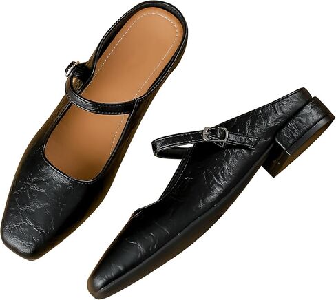 Dear Time Women's Closed Toe Mary Jane Backless Flats Slip-on Mules Casual Comfortable Shoes in Kuwait
