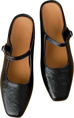 Dear Time Women's Closed Toe Mary Jane Backless Flats Slip-on Mules Casual Comfortable Shoes in Kuwait