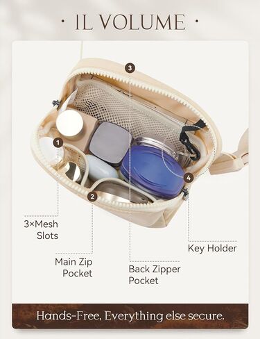 BALEAF Adjustable Strap Crossbody Belt Bag for Women Water resistant Fanny Pack Hiking Workout Running, Black in Kuwait