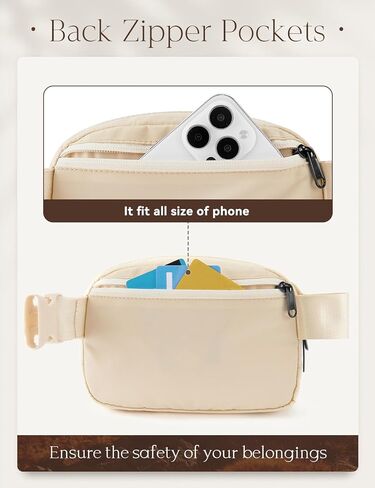 BALEAF Adjustable Strap Crossbody Belt Bag for Women Water resistant Fanny Pack Hiking Workout Running, Black in Kuwait