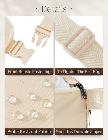 BALEAF Adjustable Strap Crossbody Belt Bag for Women Water resistant Fanny Pack Hiking Workout Running, Black in Kuwait