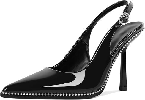 Mettesally Slingback Pumps 4 بوصات الخناجر المثيرة الكعب المسائي للنساء بالخرز in Kuwait