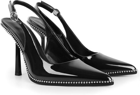 Mettesally Slingback Pumps 4 بوصات الخناجر المثيرة الكعب المسائي للنساء بالخرز in Kuwait