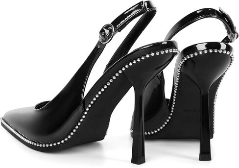 Mettesally Slingback Pumps 4 بوصات الخناجر المثيرة الكعب المسائي للنساء بالخرز in Kuwait