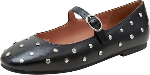 Linea Paolo - Millie - Womens Crystal Embellished Comfortable Leather Mj Flats in Saudi Arabia
