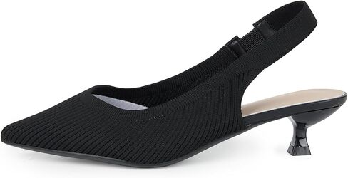 Yeojou Women's Women's Ite Slingback Heels Hitten Heel Knit Pumps Shoes in Saudi Arabia