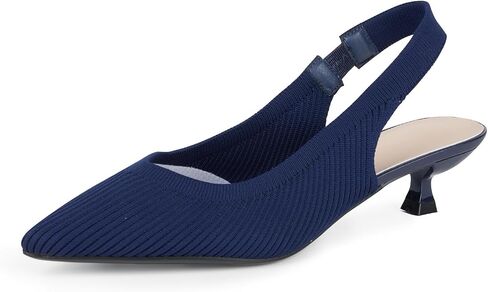 Yeojou Women's Women's Ite Slingback Heels Hitten Heel Knit Pumps Shoes in Saudi Arabia