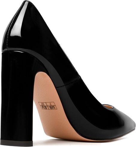 Modencoco Womens Patent Slip on Fashion Asois مدبب إصبع القدم مثير كتلة عالية الكعب مضخات أحذية أنيقة 4 بوصة in Kuwait