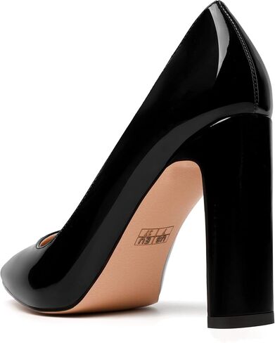 Modencoco Womens Patent Slip on Fashion Asois مدبب إصبع القدم مثير كتلة عالية الكعب مضخات أحذية أنيقة 4 بوصة in Kuwait
