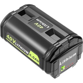 40V 6.0Ah Lithium-Ion Battery Replacement for Ryobi 40v Battery, OP4020, OP4060, OP4040, OP4050. High Capacity Compatible with Ryobi 40-Volt HP Cordless Power Tools and Chargers