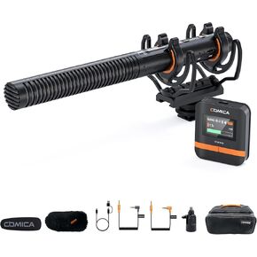 COMICA VM40 Shotgun Microphone with 48kHz/32-bit Float Recording, Wireless Camera Microphone with 32G Onboard Recording, External Directional Microphone Compatible with Canon, Nikon, Sony Camcorder