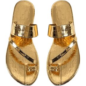 Gorglitter Women's Thong Thong Flat Sandals Slip Metallic Slip on Open Open Stee Summer Actordals Sandals