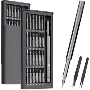 Precision Screwdriver Set, 27 in 1 Small Screwdriver Set Magnetic, Mini Screwdriver Set S2 Steel Bits with Tweezers, Magnetic Mini Repair Tool Kit for Laptop, Phone, PC, Glasses, Watch, Electronic
