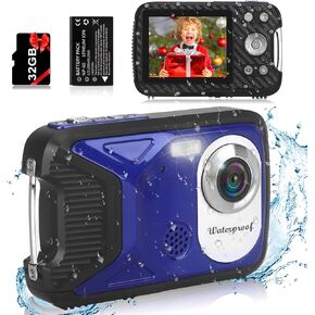 Waterproof Digital Camera with 32GB Card HD 1080P 36MP Compact Digital Camera for Kids Point and Shoot Camera Portable Camera for Teens Students Boys Girls