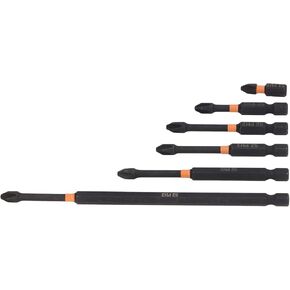 Magnetic Screwdriver Bit Set, 6Pcs Magnetic Screwdriver Bit Set Alloy Steel 14 inch Hex Shank Screw Head 25-150mm, Indexable Drilling Holders