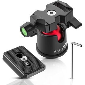 REFLEX CAMERA Tripod Ball Head 25mm 360° Rotating 1/4 inch– Lightweight, Portable, Quick-Release Plate for Panoramic Photography, Arca Swiss, Compact Design, Smooth Movement, Ball Head Tripod Mount