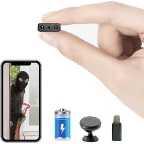 Smallest Wireless WiFi Camera,HD1080P Battery Camera,WiFi Security Camera,Portable Camera,Nanny Cam,Baby Monitor with Night Vision,Motion Detection,Remote Viewing for Security with iOS Android APP