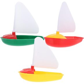UPKOCH 3pcs Mini Plastic Sailing Boat for Kids - Bath Toys for Toddlers and Children,Bathtub Floating Pool Boats, Beach Toys ( Small, Medium & Large Sizes)