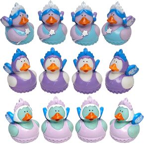 Winter Fairy Rubber Ducks (2") (12 Pack) for a Winter Wonderland setting, Christmas, Holidays, Winter, Bath Tub Toys and Jeep Duck Ducking