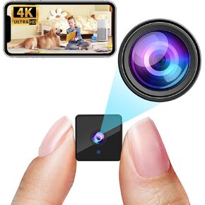 4K Wireless Wifi Camera,1800mAh Battery Powered,Upgrade 4K WiFi Wireless Nanny Cam Home Security Camera Tiny Office Secret Surveillance Cams with 100 Days Standby AI Human Detection Auto Night Vision