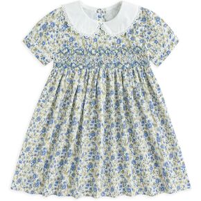 Curipeer Toddler Girl Dress Summer Floral Dresses for Girls Short Sleeve Playwear Sundress