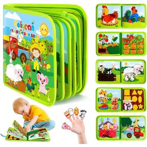 Busy Book for Toddlers 1-3 - Montessori Toys for 1-3 Year Old Boy Girl Birthday Gift, Busy Board for 1 Year Old, Educational Learning Activity Felt Quiet Book, Travel Toys for Ages 1-2