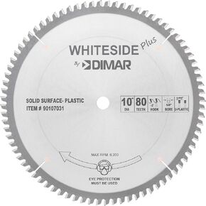شفرة السطح الصلبة Whiteside 10 "80 أسنان 5/8" تتحمل U Grind 90107031