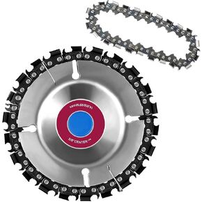 KEWAYO Circular Saw Blades - 4'' or 4-1/2" Disc Blade for Angle Grinder, Chainsaw Grinding Wheel Chain Blade for Wood Cutting with Rotary Tools, 5/8" Arbor, Includes 1 Saw Bit