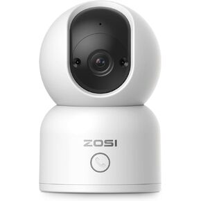 ZOSI Pan/Tilt Indoor Security Camera, C518 Plug-in Smart Home Cam with Phone App, 360° View Baby/Pet/Elder Monitor, Gesture/One-Touch Calling, Motion Detection, 2 Way Audio, Cloud & SD Card Storage