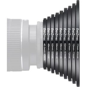 9Set Filters Ring,Compatiable All Camera Lens to UV ND CPL Filter(40.5-49mm/49-52mm/52-55mm/55-58mm/58-62mm/62-67mm/67-72mm/72-77mm/77-82mm) Made of CNC (40.5~82mm 9pcs Step-Up Filters Ring)