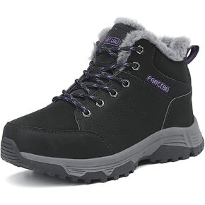 UIKGITP Womens Winter Sport Waterproof Boots Snow Boots Fur Lined Warm Ankle Boots Slip On Stylish Fuzzy Hiking Women Booties