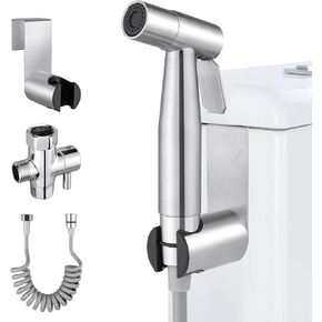 JiGiU Bidet Sprayer for Toilet Handheld Bidet Sprayer Set Stainless Steel Spray Gun and Shower Sprayer Shattaf Toilet Attachment with Hose Easy to Install for Feminine, Baby Cloth, Diaper, Pet or Car
