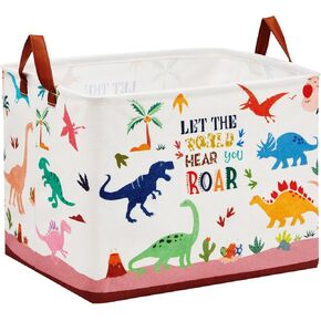 Kid Storage Basket Dinosaur Laundry Hamper Baby Basket Nursery Decor Hamper Rectangular Kid Gift Basket Shelf Basket Collapsible Clothes Book Toy Bin for Baby