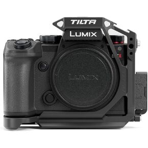 Tilta Half Camera Cage Compatible with Panasonic S5 II/IIX/G8 II - Black| Custom Designed | Mount Accessories via NATO Rail, Rosette, Cold Shoe, and 1/4"-20 Threads with Locating Pins | TA-T50-HCC-B