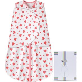 Newborn Sleep Sack Baby Swaddle,swaddle me 3-6 month,3-Way Adjustable Wearable Blanket,100% Rayon Cotton Swaddling sleeping bag，TOG 0.5 (Cordate, 3-6 Months)