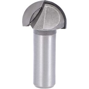 uxcell Router Bit 1/2 inch Shank 1 inch Cutting Dia. Core Box 2 Flutes Carbon Steel for Carpentry Woodworking Milling Cutter Tool