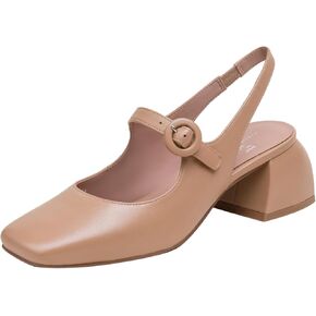 Linea Paolo - MANU - Womens Mid-Height Heel Mary Jane Slingback Pumps