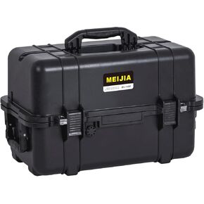 MEIJIA All Weather Waterproof Hard Camera Case,Hard Case,With Customized Fit Foam Included, Elegant Black,Fit for Drones,camera,lens (13.39"x11.61"x3.93")