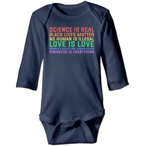Science is Real Black Lives Matter Baby Long Sleeve Climbing Bodysuit Unisex