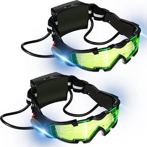 LEIFIDE 2 Pair Night Vision Goggles Night Mission Goggles Kids Camping Gear Gadgets for Kids Hunting Gear Light up Goggles for Kids Boys Girls Role Play Costume Party Gift