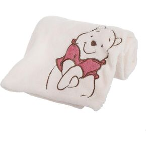 Plush Baby Blanket Super-Soft for Boys and Girls, Gifts for Kids Embroidered Fleece Baby Blanket, Portable Bed Throws for Baby Crib and Toddler Bed, 30"x40"(Hi Winnie)