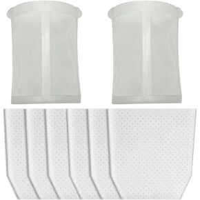 6 Pcs Cloth Filter Bags & 2 Pcs Pre-motor filters for Makitaa T-03193 443060-3, Vacuum Filters Compatible with Makita Cordless Vacuums Models XLC02ZB, XLC02ZW, XLC02RB1W, XLC02R1B, LC01Z, BCL180W