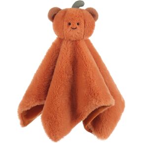 Apricot Lamb Pumpkin Bear Blanket Soft Loveys for Babies, Security Blanket for Baby Boy and Girl, 13.8x13.8 Inches for Infant and Toddlers